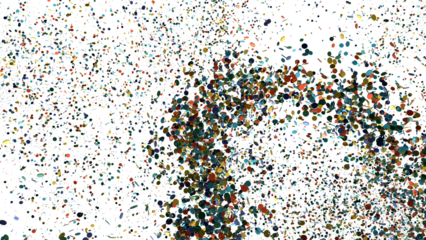 Abstract Colorful Scattered Shapes