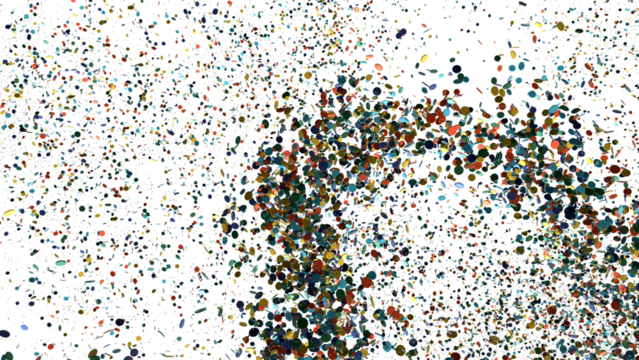 Abstract Colorful Scattered Shapes