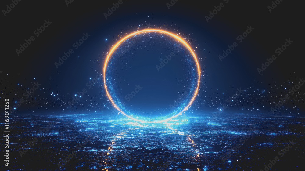 Aufkleber a radiant glowing circle emitting bright light in the center surrounded by soft ethereal hues creati