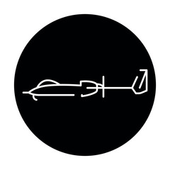 Heron TP (Israel) line color icon. Multi-purpose drone for reconnaissance, surveillance and strike operations