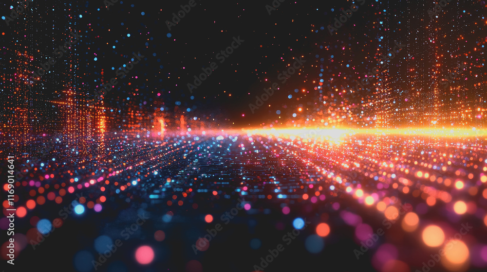 Aufkleber vibrant abstract background featuring dynamic colorful lights blending harmoniously to create a live