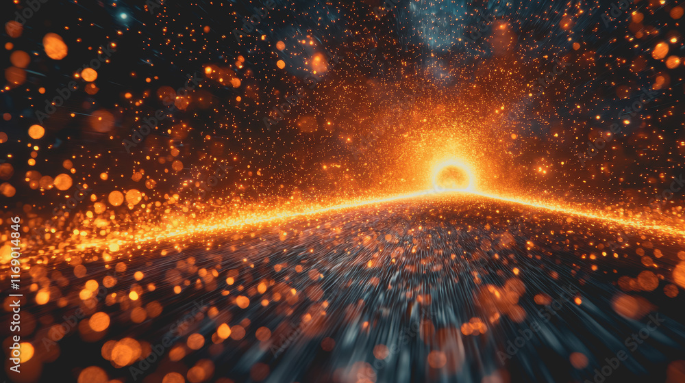 Aufkleber vibrant abstract background featuring glowing lights and dynamic sparks creating a dreamlike atmosph
