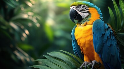 Fototapeta premium blue and yellow macaw