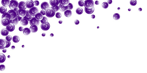 Vitamin D3 round capsules.