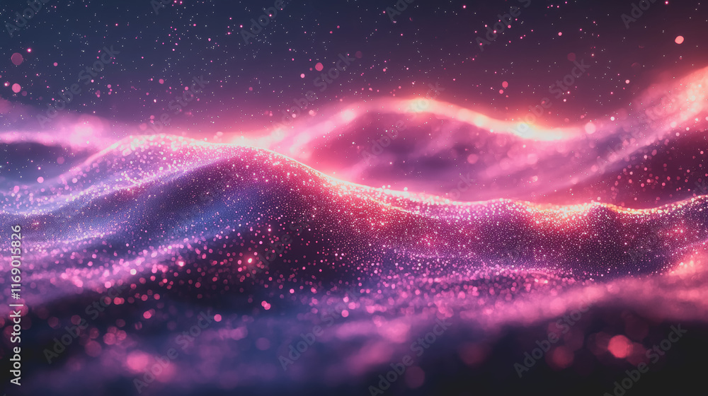 Aufkleber vibrant colorful abstract background featuring dreamy clouds and twinkling stars creating a whimsica