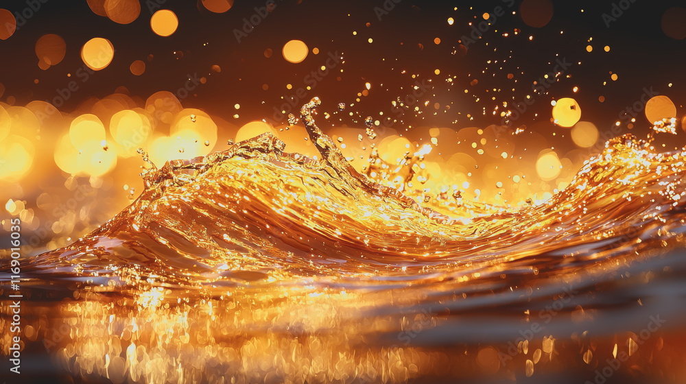 Poster joyful splashing water wave creating a dynamic blur showcasing motion and energy in a refreshing aqu