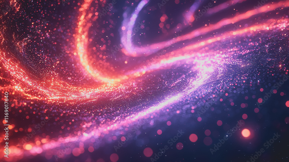 Poster vibrant whirls of pink and purple blending harmoniously against a dark backdrop creating a captivati