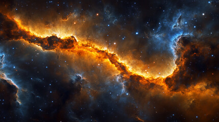 A vibrant, abstract view of the nebula and galaxies in space, highlighting the beauty and complexity of the cosmos.