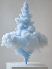 Electric blue ink drop with high contrast against white, forming spiral patterns