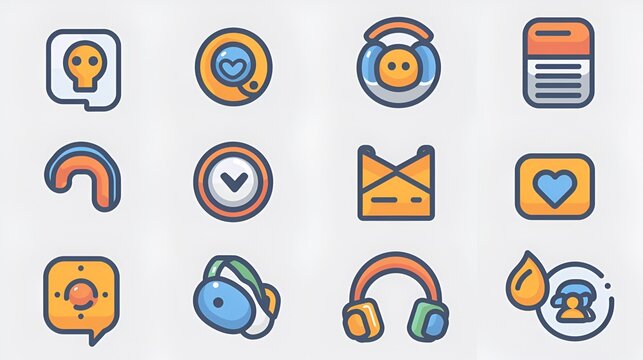 contect camunication  icon set