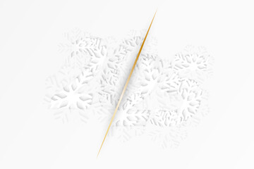 Year 2025 white abstract design with snowflakes for New Year design.