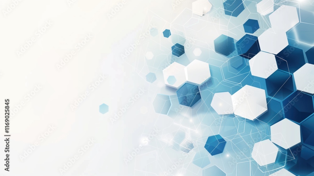 Poster hexagons pattern. geometric abstract background with simple hexagonal elements. medical, technology 