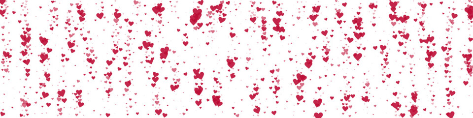 Red hearts scattered on white background.