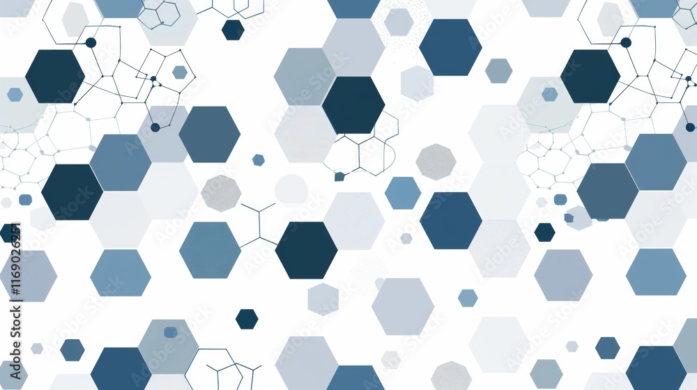 Poster hexagons pattern. geometric abstract background with simple hexagonal elements. medical, technology 