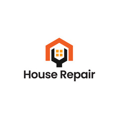 House Repairs logo design template vector illustration. House renovation symbol, icon.