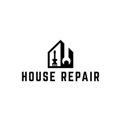 House Repairs logo design template vector illustration. House renovation symbol, icon.