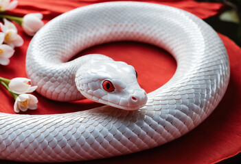 Fototapeta premium potrait of white snake