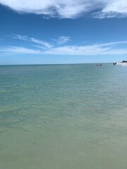 Beautiful turquoise ocean with a blue sky above and clear water 