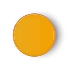Orange juice in a glass, round vector illustration icon.