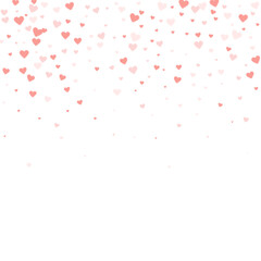 Red hearts scattered on white background.