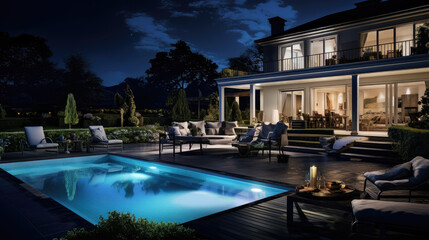 Luxurious Evening Retreat at Upscale Poolside Home