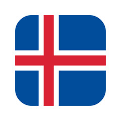 Obraz premium Iceland flag rounded square icon
