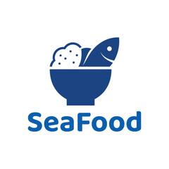 Seafood, fish restaurant logo design illustration