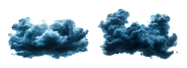 Blue clouds on white background