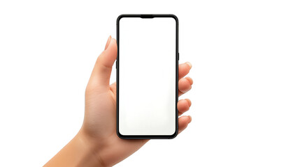 Closeup of hand holding a modern mobile phone, communication technology in the digital age
