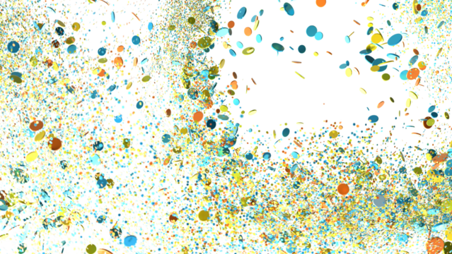 Colorful Confetti Explosion on White Background