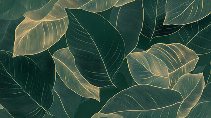 Organic Leaf Texture with Natural Overlapping Veins for Eco-Friendly Designs