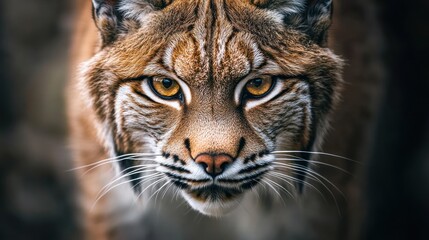 Obraz premium Majestic Lynx Close-Up: A Wildcat Portrait