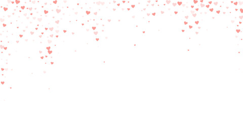 Red hearts scattered on white background.