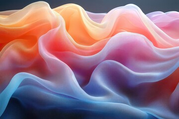 Fototapeta premium elegant pastel fabric design featuring flowing abstract patterns soft colors blending harmoniously evoking a sense of tranquility and sophisticated style perfect for modern fashion and home decor