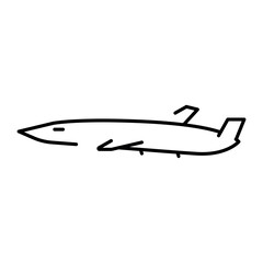 MQ-25 Stingray (USA) line color icon. Deck-based unmanned refueler.