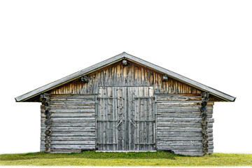 Obraz premium Wooden hut isolated on white background