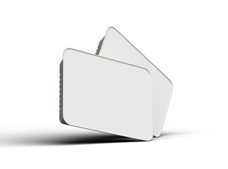 3d rendered image of a big rectangular food foil tray isolated on a transparent background