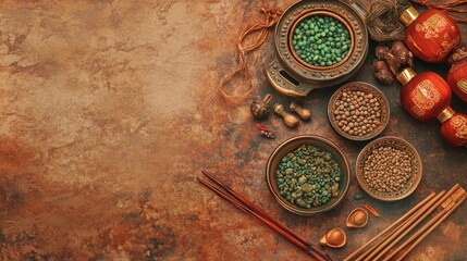 Vibrant Happy Chinese New Year Banner Template with Festive Decorations, Nuts, and Traditional Elements for Celebrations and Cultural Events