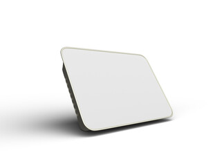 3d rendered image of a big rectangular food foil tray isolated on a transparent background