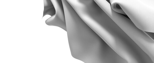 Abstract White Fabric Drape with Texture