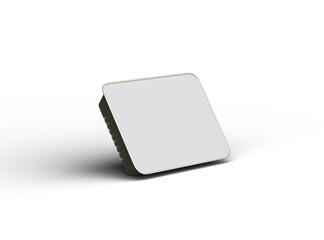 3d rendered image of a big rectangular food foil tray isolated on a light background