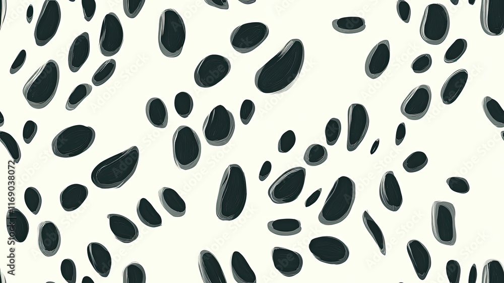 Poster abstract pattern featuring irregular shapes and textures with black and white contrast ideal for bac