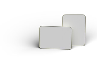 3d rendered image of a big rectangular food foil tray isolated on a light background