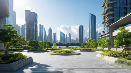 Obraz premium Urban Oasis: Green Spaces in Modern Cityscapes