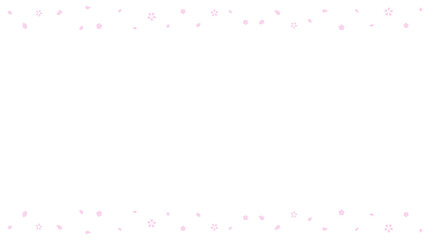 ピンクカラーな桜吹雪上下フレーム♪PNG