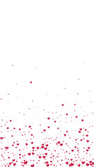 Red hearts scattered on white background.