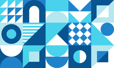Geometric mural abstract pattern in colorful trendy style. Mosaic shapes for wall decoration, wallpaper, banners, posters and prints. Vector illustration