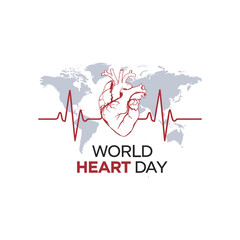 Obraz premium World Heart Day. Stethoscope, Electrocardiogram, Cardiology concept. ECG, line drawing heart pulse. Heartbeat, cardiogram, wave signal. healthcare, medical background