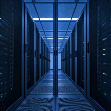 Serverraum mit Netzwerkschr&auml;nken