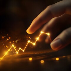 Dynamic stock market trends financial sector digital art modern workspace close-up view growth visualization